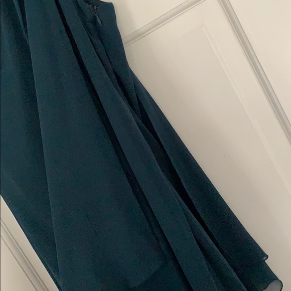 Calvin Klein Teal Silver Beaded 1 Shoulder Dress - Picture 10 of 11